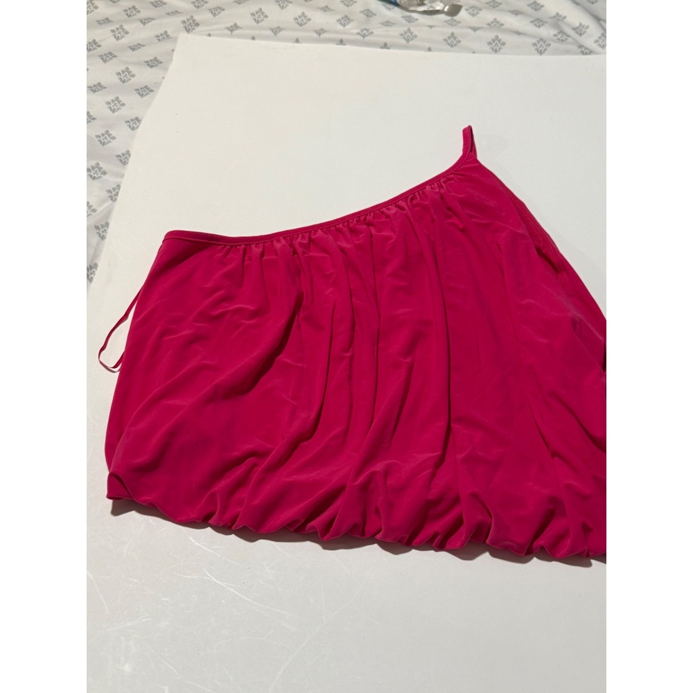 Express Womens One Shoulder Bubble Hem Blouse Fuchsia Pink XL New 06410594 - Picture 4 of 5